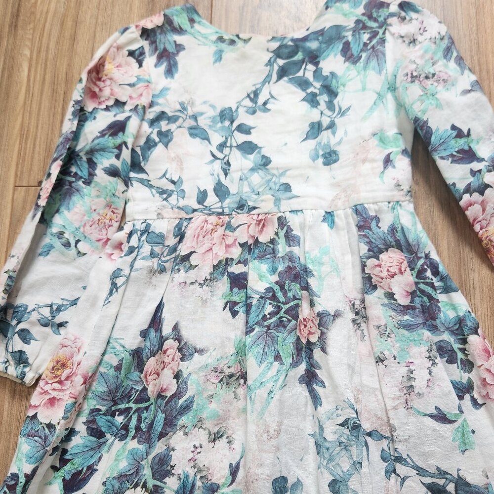 Petite Amalie Linen Floral dress